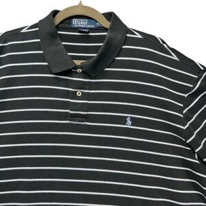 Polo Ralph Lauren Polo Shirt Mens XXL Black White Preppy Minimalist